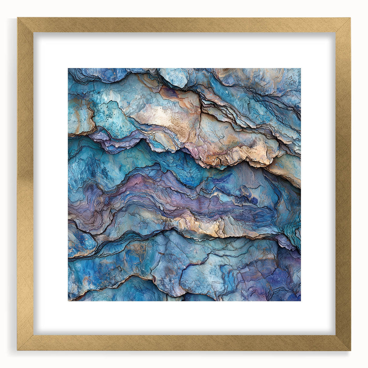 Elegant gold-framed landscape print showcasing a stunning canyon scene with vibrant colors and intricate details, designed to enhance home decor.