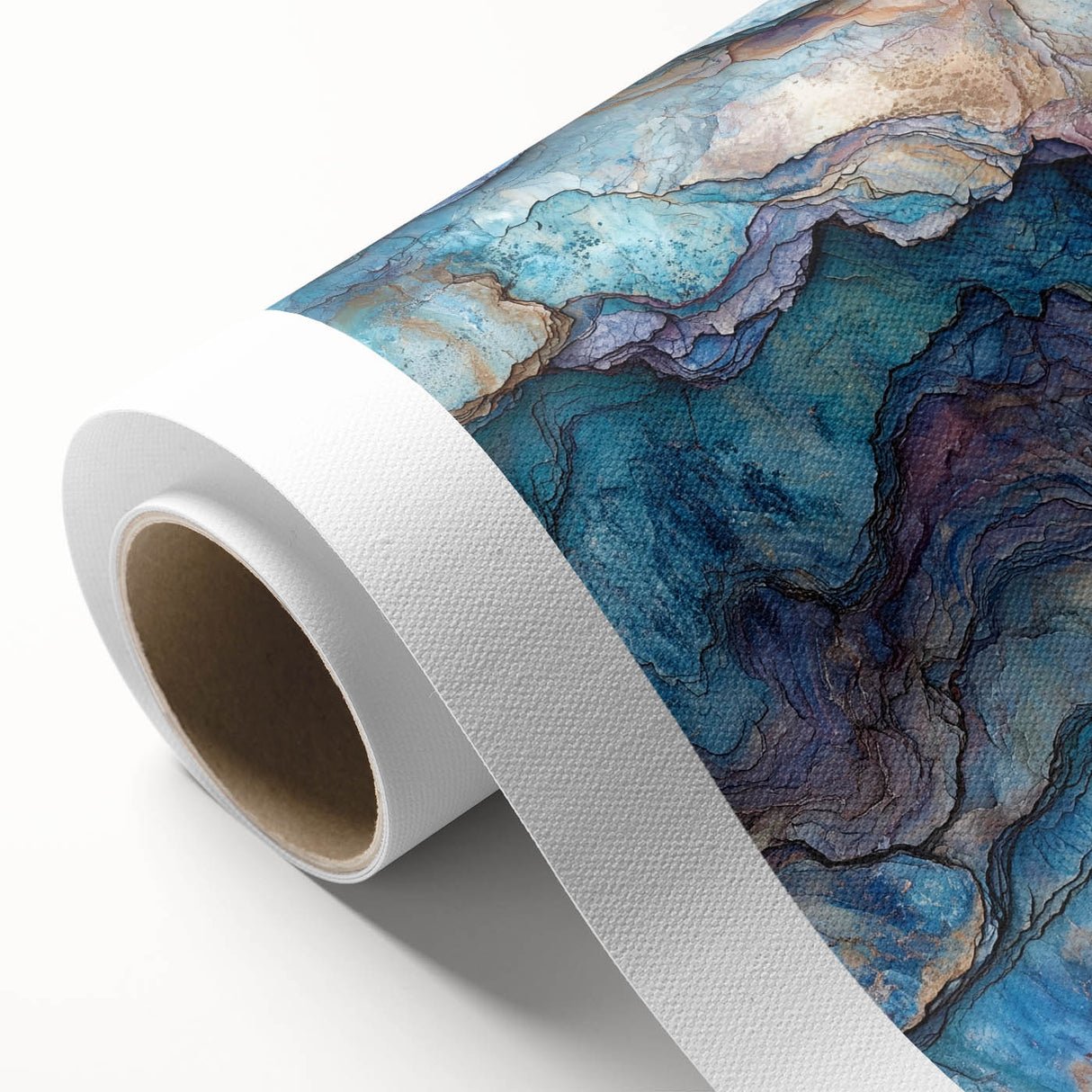 Stunning rolled canvas artwork depicting vibrant landscape canyons in rich earth tones, ideal for home decor. Perfectly packaged in a durable cardboard tube for safe delivery.