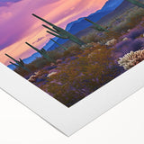 Desert landscape rolled canvas print showcasing vibrant orange and yellow hues with textured details, elegantly packaged in a durable cardboard tube for safe transport.