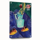 Modern Wall Art with Green Vase and Tulips - Abstract Contemporary Art Print