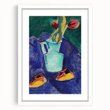 Modern Wall Art with Green Vase and Tulips - Abstract Contemporary Art Print