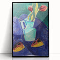 Modern Wall Art with Green Vase and Tulips - Abstract Contemporary Art Print