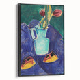 Modern Wall Art with Green Vase and Tulips - Abstract Contemporary Art Print
