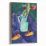 Modern Wall Art with Green Vase and Tulips - Abstract Contemporary Art Print