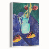 Modern Wall Art with Green Vase and Tulips - Abstract Contemporary Art Print