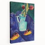 Modern Wall Art with Green Vase and Tulips - Abstract Contemporary Art Print