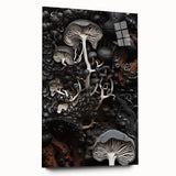 Large abstract wall art in vibrant orange and red tones on acrylic glass, ideal for bedroom or dining room decor.