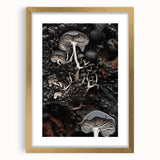 Extra large abstract art print featuring textured swirls in earth tones, framed in gold, ideal for living room decor.