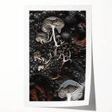 Extra large rolled print of close-up floral elements in natural tones, suitable for dining room or bathroom wall art.