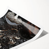 Extra large wall art featuring line art flowers in black on white, ideal for large living room decor.