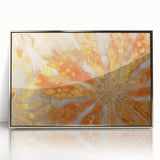 Art deco poster featuring close-up nature elements in silver acrylic frame, suitable for modern nursery wall decor.