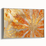 Framed canvas featuring a close-up landscape painting with a mix of vibrant and muted natural elements.
