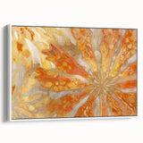 Vintage poster art of a colorful nature scene in a white frame, ideal for living room decor.