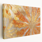 Close-up of nature elements on a large stretched canvas, featuring detailed green foliage, ideal for kitchen wall art.