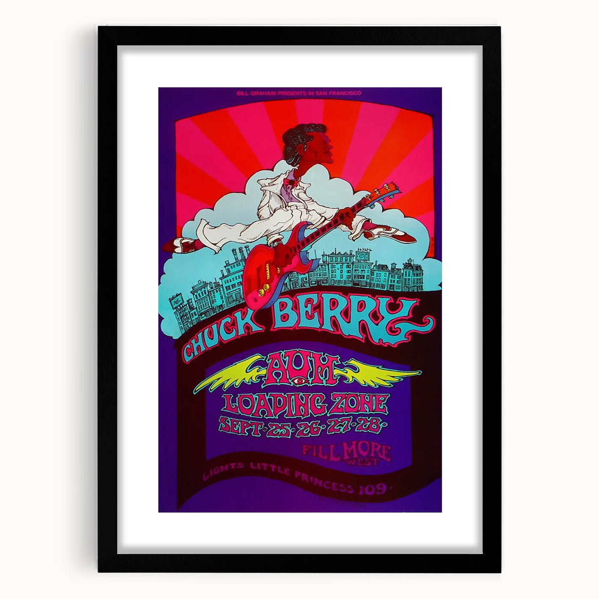 Chuck Berry Fillmore West Poster | Vintage Retro Music Art