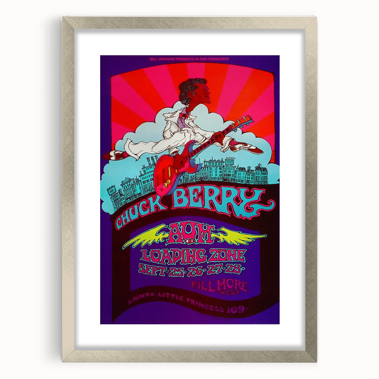 Chuck Berry Fillmore West Poster | Vintage Retro Music Art