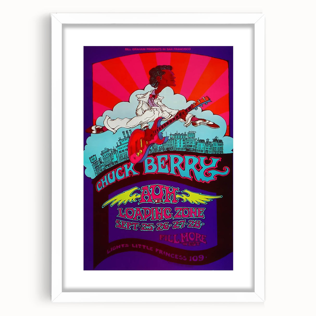 Chuck Berry Fillmore West Poster | Vintage Retro Music Art