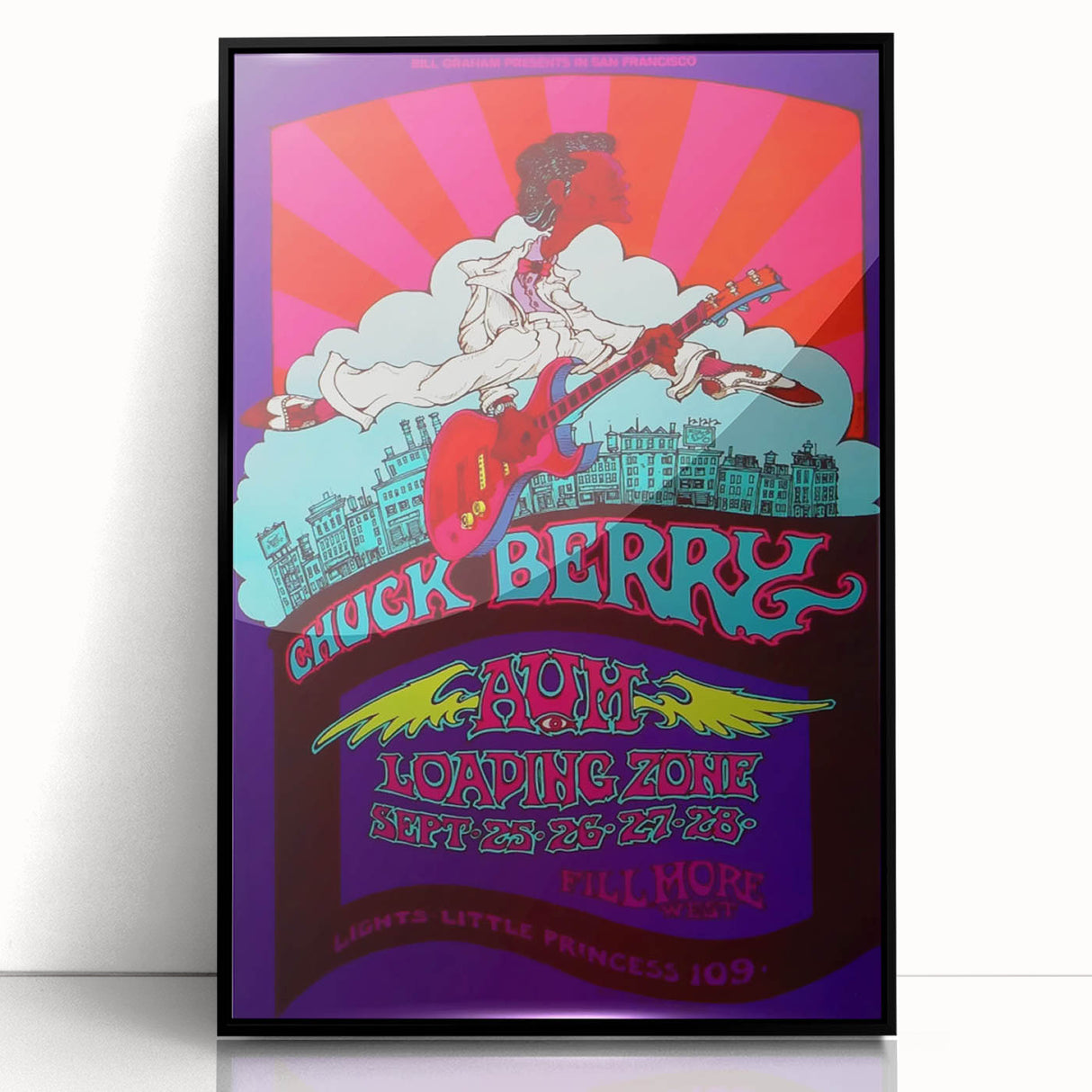 Chuck Berry Fillmore West Poster | Vintage Retro Music Art