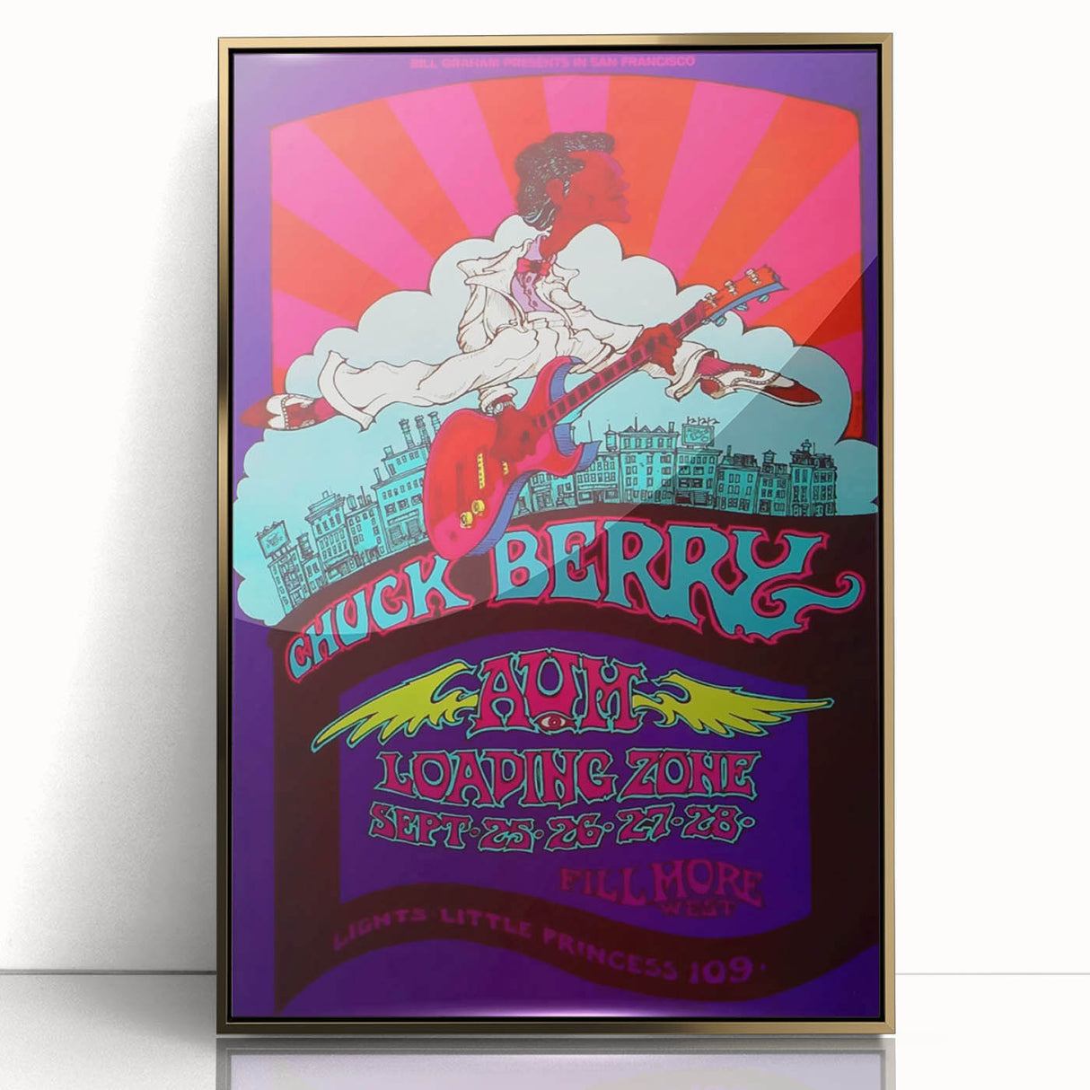Chuck Berry Fillmore West Poster | Vintage Retro Music Art