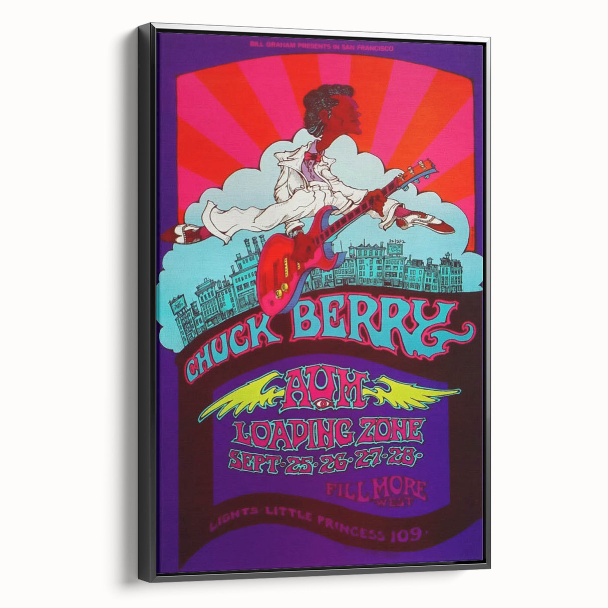 Chuck Berry Fillmore West Poster | Vintage Retro Music Art
