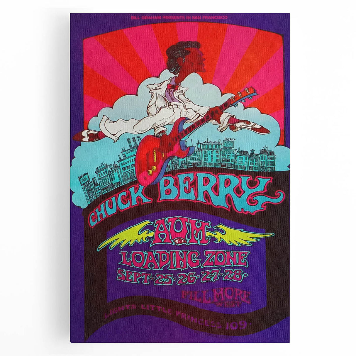 Chuck Berry Fillmore West Poster | Vintage Retro Music Art