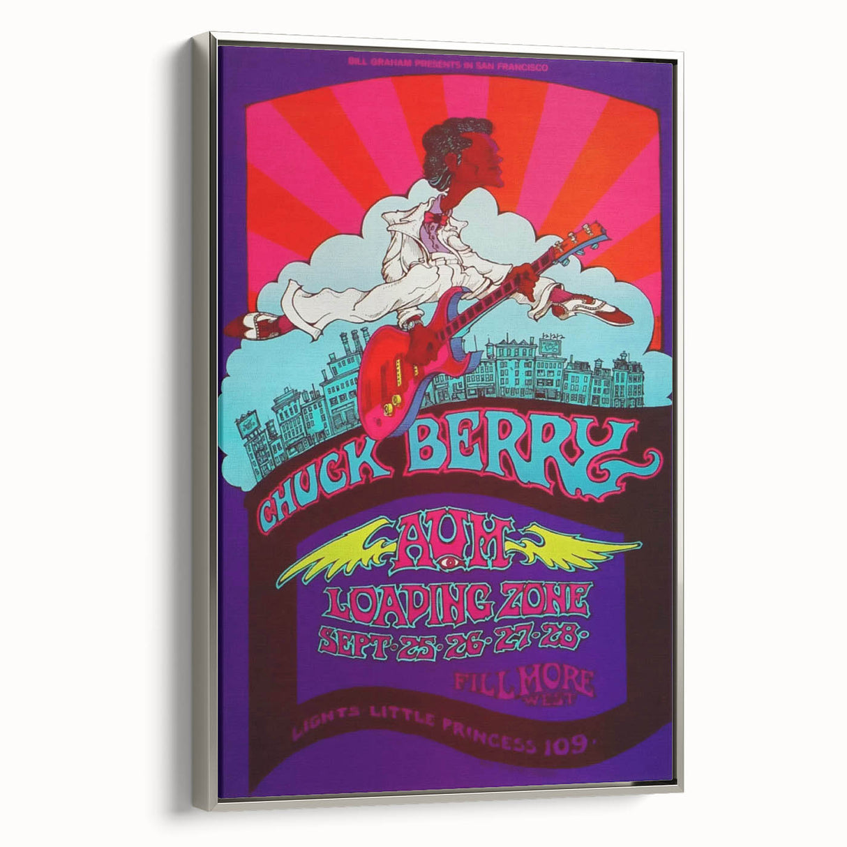 Chuck Berry Fillmore West Poster | Vintage Retro Music Art