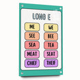 Children’s Learning Art Print – Long E Phonics Poster for Kids