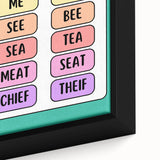 Children’s Learning Art Print – Long E Phonics Poster for Kids