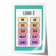 Children’s Learning Art Print – Long E Phonics Poster for Kids