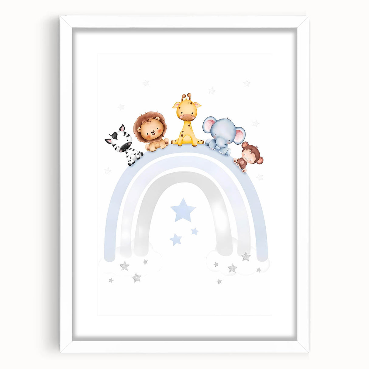 Safari Animal Nursery Wall Art - Baby Room Decor Print