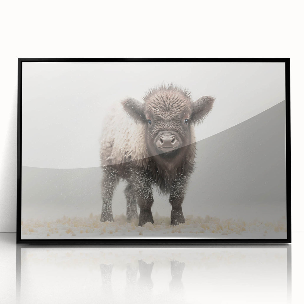 Adorable Baby Bison Wall Art - Perfect for Kids Room Decor