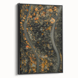 Black and white vintage poster art of a landscape on framed canvas, ideal for bedroom decor.