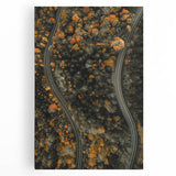 Black and white abstract depiction of autumn trees on large stretched canvas, suitable for kitchen wall art.