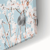 Large abstract wall art on acrylic glass featuring soft pastel shades, perfect for dining room ambiance.