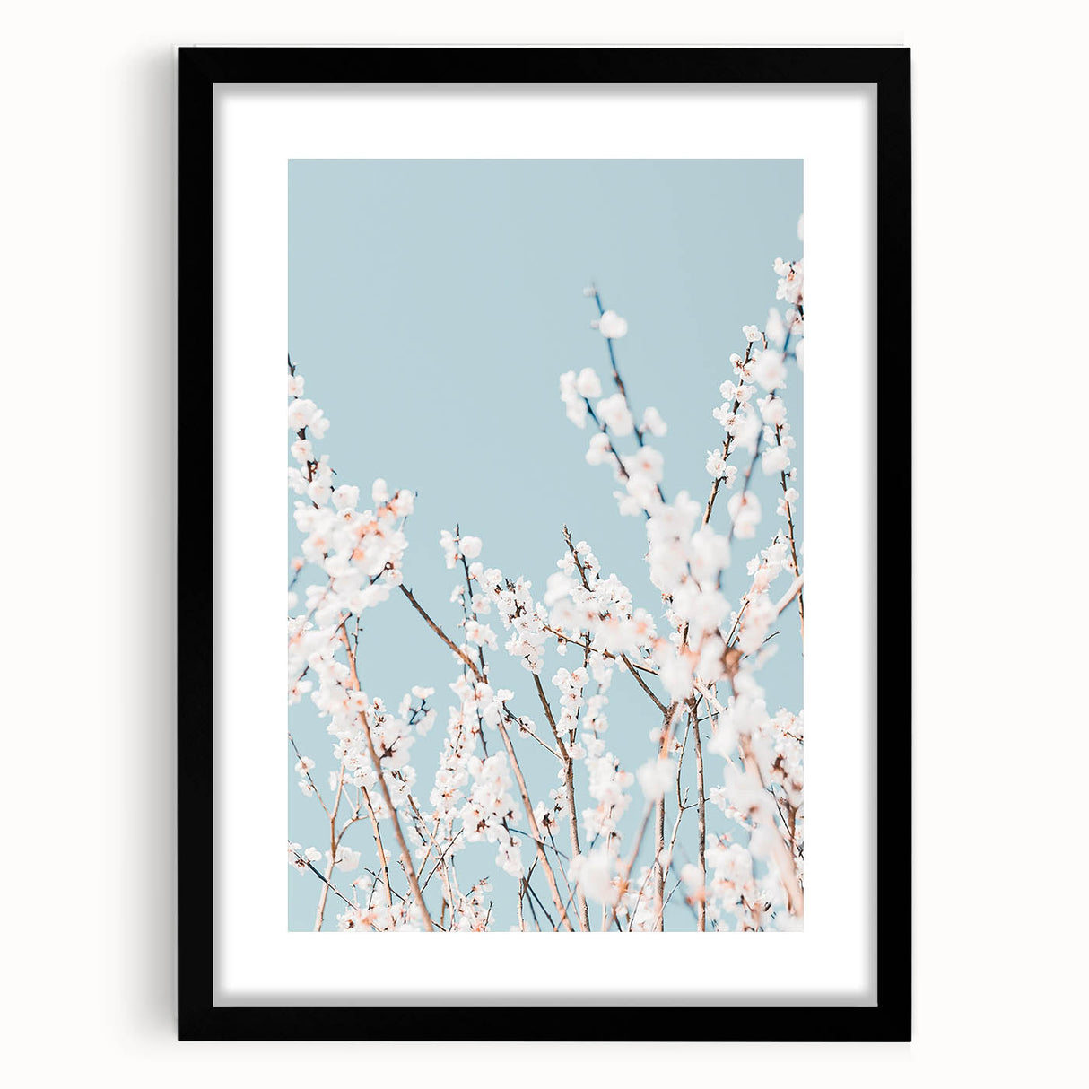 Extra large abstract art print featuring colorful, textured spring-themed imagery on a black framed canvas.