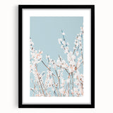 Extra large abstract art print featuring colorful, textured spring-themed imagery on a black framed canvas.