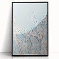 Large abstract wall art featuring spring-themed colors in mid-century modernist style, framed in black acrylic.