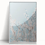 Art Deco poster featuring spring-themed imagery in pastel colors on a white acrylic framed print.