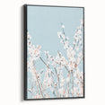 Black and white landscape painting on framed canvas, featuring a vintage-style spring scene, ideal for bedroom decor.