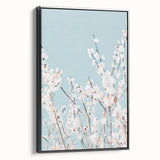 Black and white landscape painting on framed canvas, featuring a vintage-style spring scene, ideal for bedroom decor.