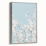 Landscape art painting of spring with colorful trees on a black background, framed canvas, ideal for living room decor.