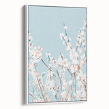 Vintage poster art of spring season with colorful floral design on extra large framed canvas, ideal for living room decor.