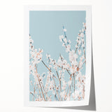 Rolled print of a spring floral design in soft pastel colors, suitable for dining room or bathroom decor.