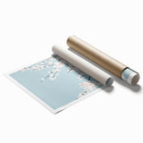 Extra large rolled print of floral art featuring soft pastel shades, ideal for classy bathroom wall art.