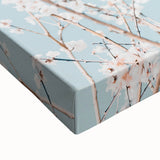 Large art of a spring landscape painting in black and white on stretched canvas, ideal for bedroom wall decor.