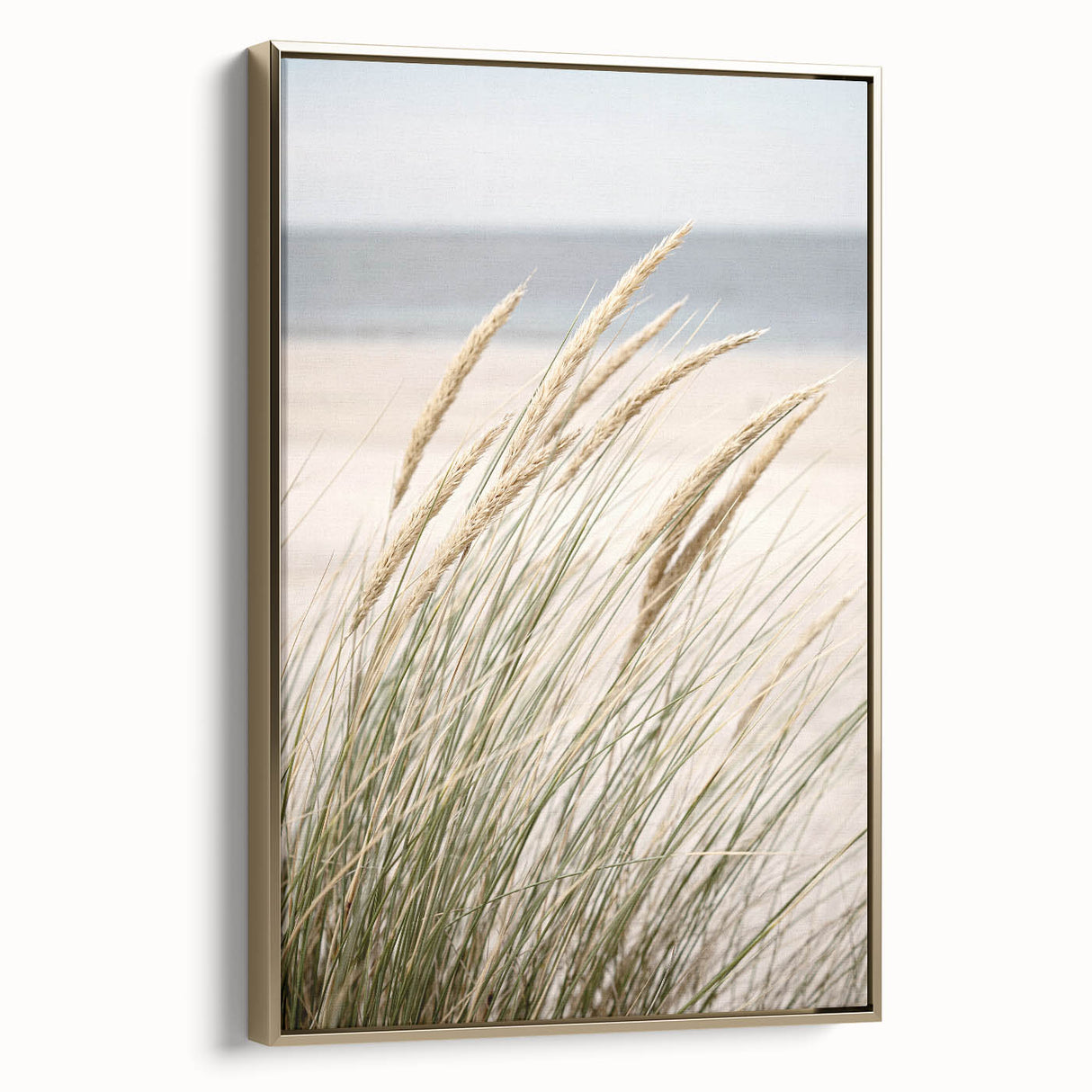 Framed canvas of a vintage landscape painting featuring a summer scene in muted earth tones, ideal for bedroom wall decor.