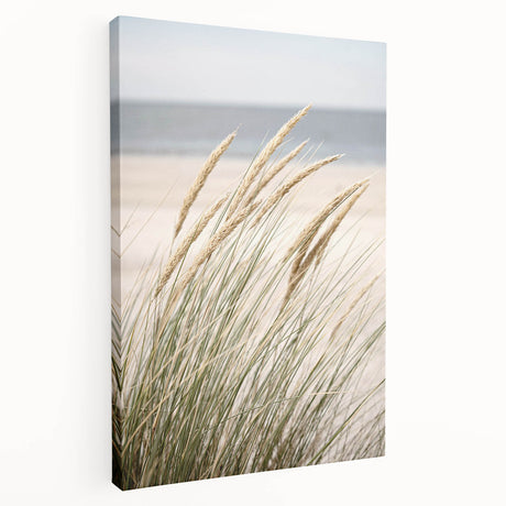 Landscape painting of a summer scene on stretched canvas, featuring warm hues, ideal for kitchen wall art.