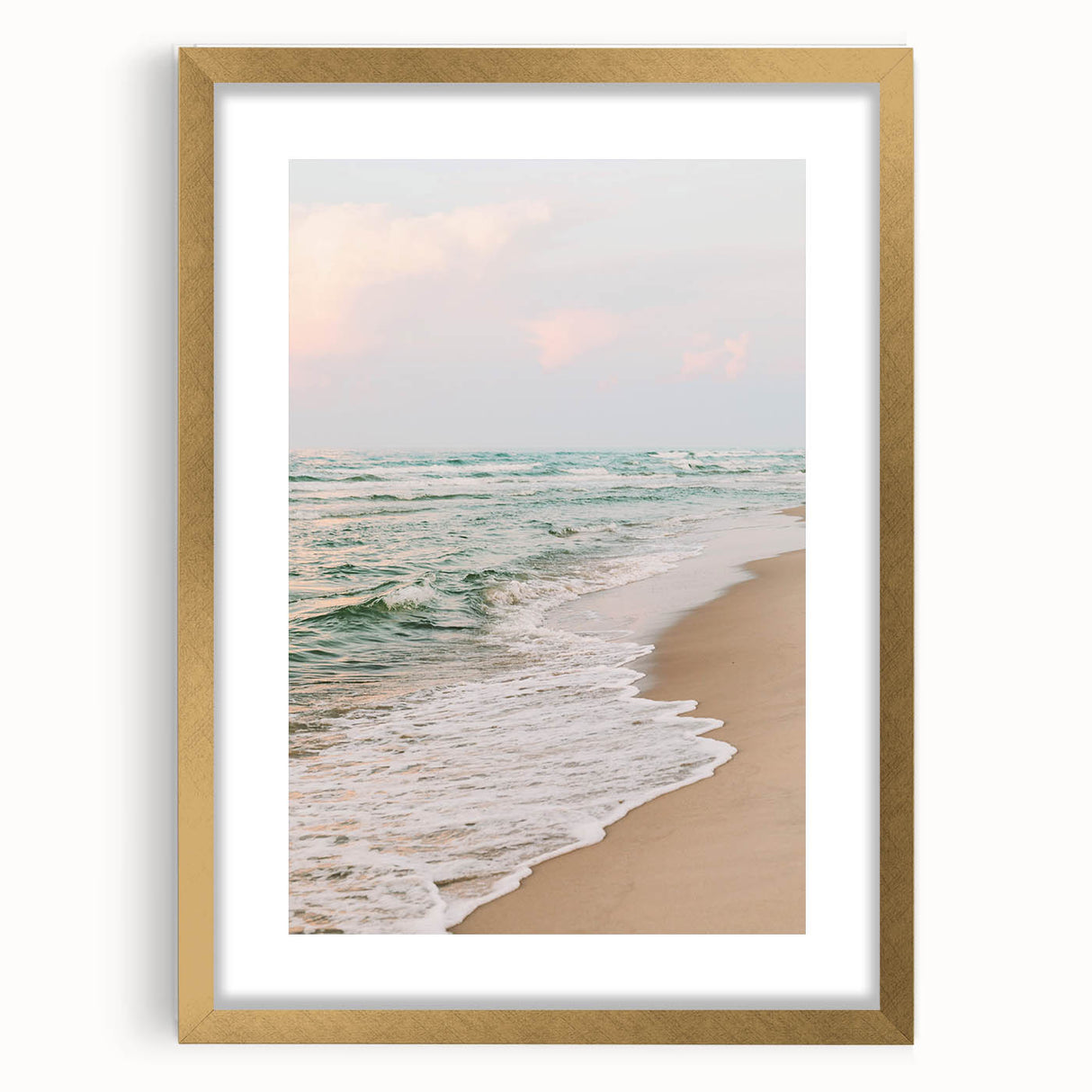Extra large abstract art print with textured gold and cream swirls on canvas, ideal for living room decor.