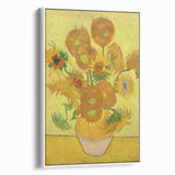Vintage poster art of Van Gogh’s work in vibrant colors on a large framed canvas, ideal for living room decor.