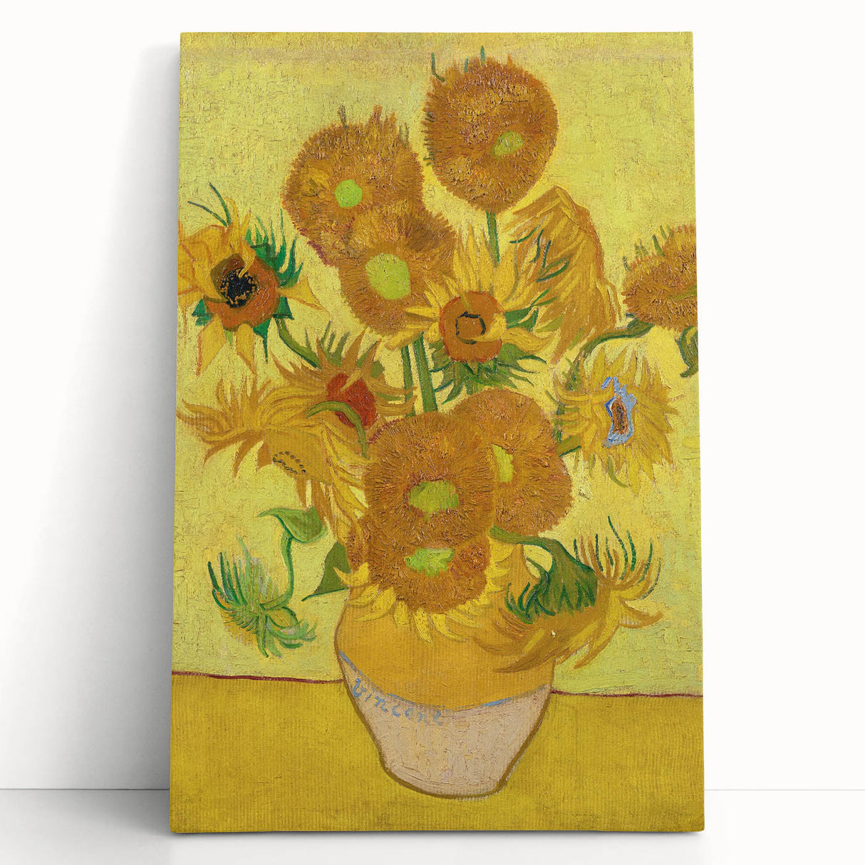 Large black and white stretched canvas featuring a Van Gogh-inspired abstract design, ideal for kitchen art.